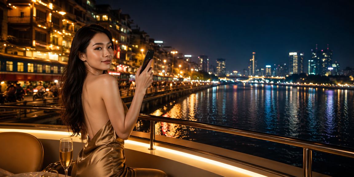 Màn hình neon tại Hà Nội chiếu sáng không khí cá cược trực tuyến sôi động về đêm